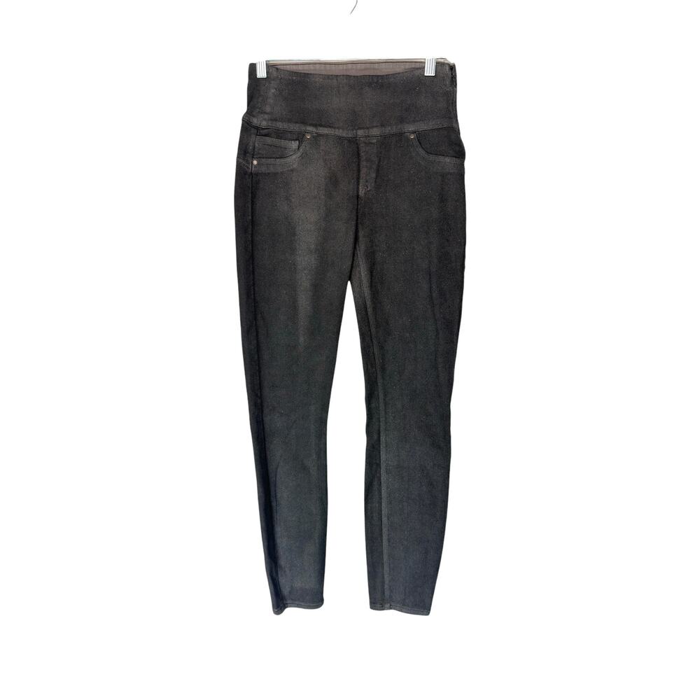 Spanx‎ Gray Slimming Stretch Shimmer Coasted Skinny Leg Pants Size Small